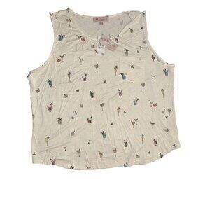 Philosophy Womens 3X Sleeveless Top Cocktail Print Rayon Spandex
